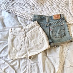 🚫SOLD🚫 White Levi’s 501 High Rise Waisted Shorts